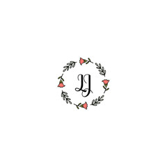 Fototapeta na wymiar Initial LJ Handwriting, Wedding Monogram Logo Design, Modern Minimalistic and Floral templates for Invitation cards