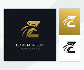 Fototapeta na wymiar Letter Z with luxury abstract eagle logo template 