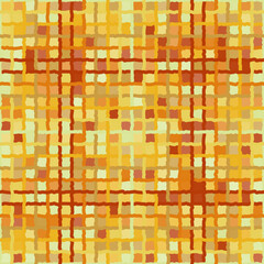 Seamless pattern. Checkered grunge texture. Autumn colors.