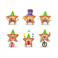 Cartoon character of stars cookie with various circus shows