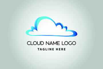 3D Modern abstract cloud icon logo design. Technology storage concept template