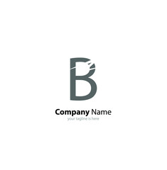 The simple modern logo of letter b with white background