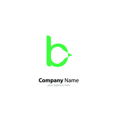 The simple modern logo of letter b with white background