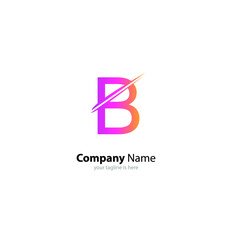 The simple modern logo of letter b with white background