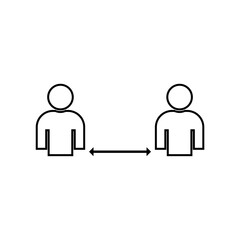 Social distancing icon isolated on white background