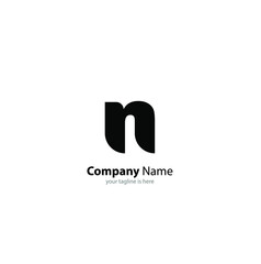 The simple modern logo of letter N with white background