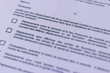 Attestation de d&eacute;placement d&eacute;rogatoire