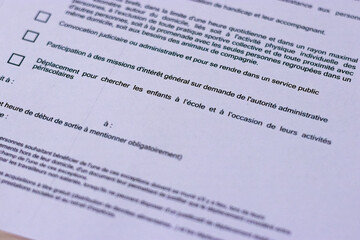 Attestation de déplacement dérogatoire