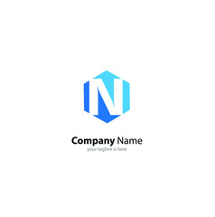 The simple modern logo of letter N with white background