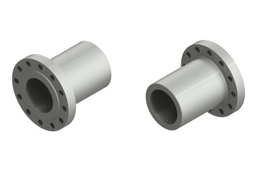 Long welding neck flange. Spare parts. 3D illustration