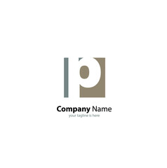 The simple modern logo of letter p with white background