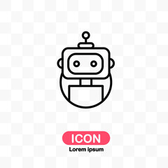 Fototapeta premium robot icon vector isolated on transparent background.