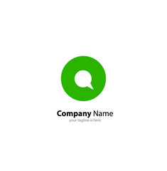 The simple modern logo of letter Q with white background