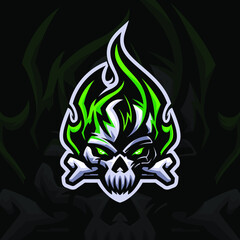 Skull fire head illustration