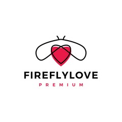 firefly love logo vector icon illustration