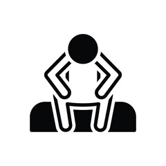 Black solid icon for alone