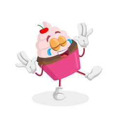 mascot cupcake cute pose