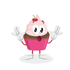 mascot cupcake cute pose