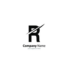 The simple modern logo of letter r with white background