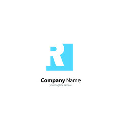 The simple modern logo of letter r with white background