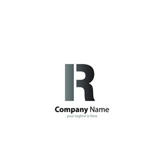 The simple modern logo of letter r with white background