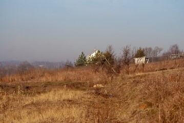 River banks in the spring in a midland of Russia.