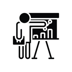 Black solid icon for presentation