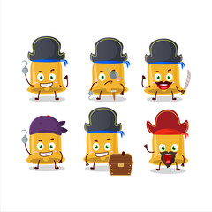Obraz premium Cartoon character of christmas bell with various pirates emoticons