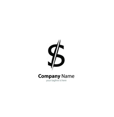 the simple elegant logo of letter s with white background
