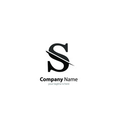 Obraz premium the simple elegant logo of letter s with white background