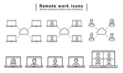 テレワーク　アイコン　ビジネス