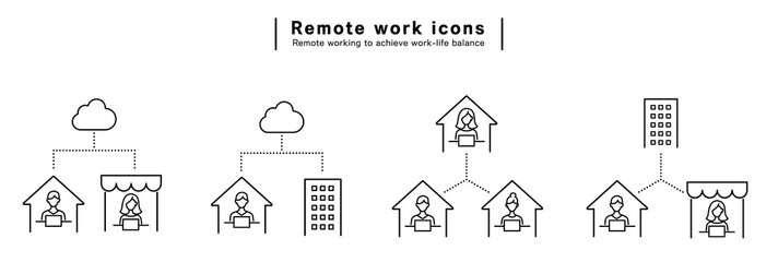 テレワーク　アイコン　ビジネス　ホーム