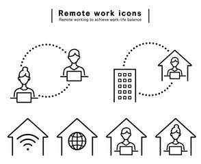 テレワーク　アイコン　ビジネス　ホーム