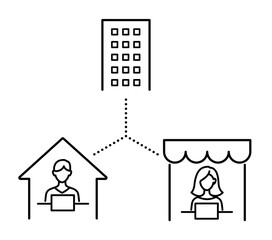 テレワーク　ホーム　アイコン　ビジネス