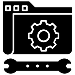 cog showing technical support icon concept 
