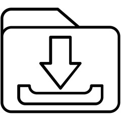 
Folder with downward arrow, folder downloading via internet, 
