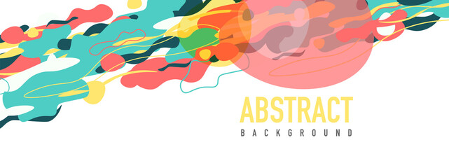 Trendy liquid style shapes abstract design, dynamic vector background for placards, brochures, posters, web landing pages, covers or banners