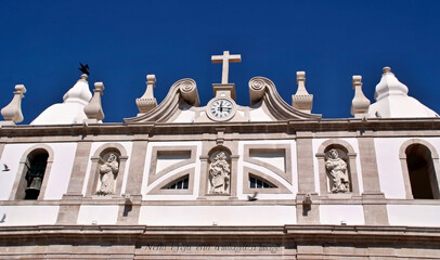 Fototapeta na wymiar Traditional top of a church in Portugal 