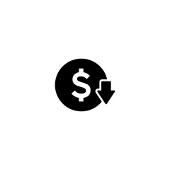 Cost reduction icon vector. Cost reduction symbol