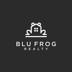 abstract frog logo. house icon