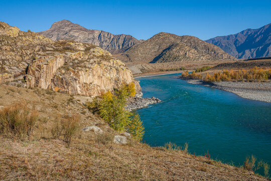 Confluence of the Chuya and Katun rivers, Chuisky tract, Altay Mountains, Russia © underwaterstas