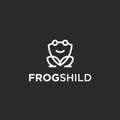abstract frog logo. leaf icon