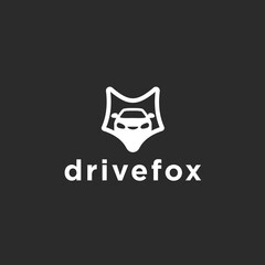abstract fox logo. car icon