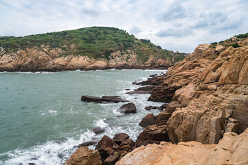 The natural scenery of the reefs and beaches on the island