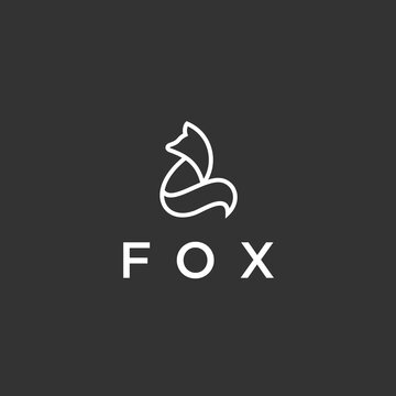 abstract fox logo. crystal icon