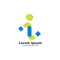 I  letter icon illustration vector design