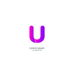 letter u modern logo concept with white background