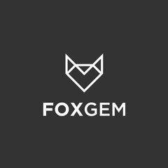 abstract fox logo. diamond icon