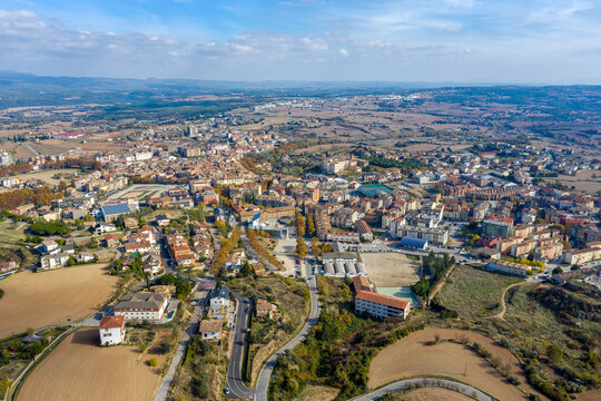 Aerial view of Solsona from Castellvell. Lleida Spain.