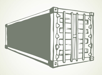 Container for transportation. Vector drawing